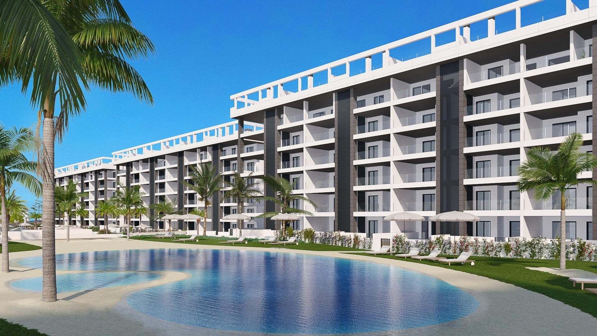 NEW BUILD GATED URBANIZATION IN TORREVIEJA ONLY 700M FROM THE BEACH
