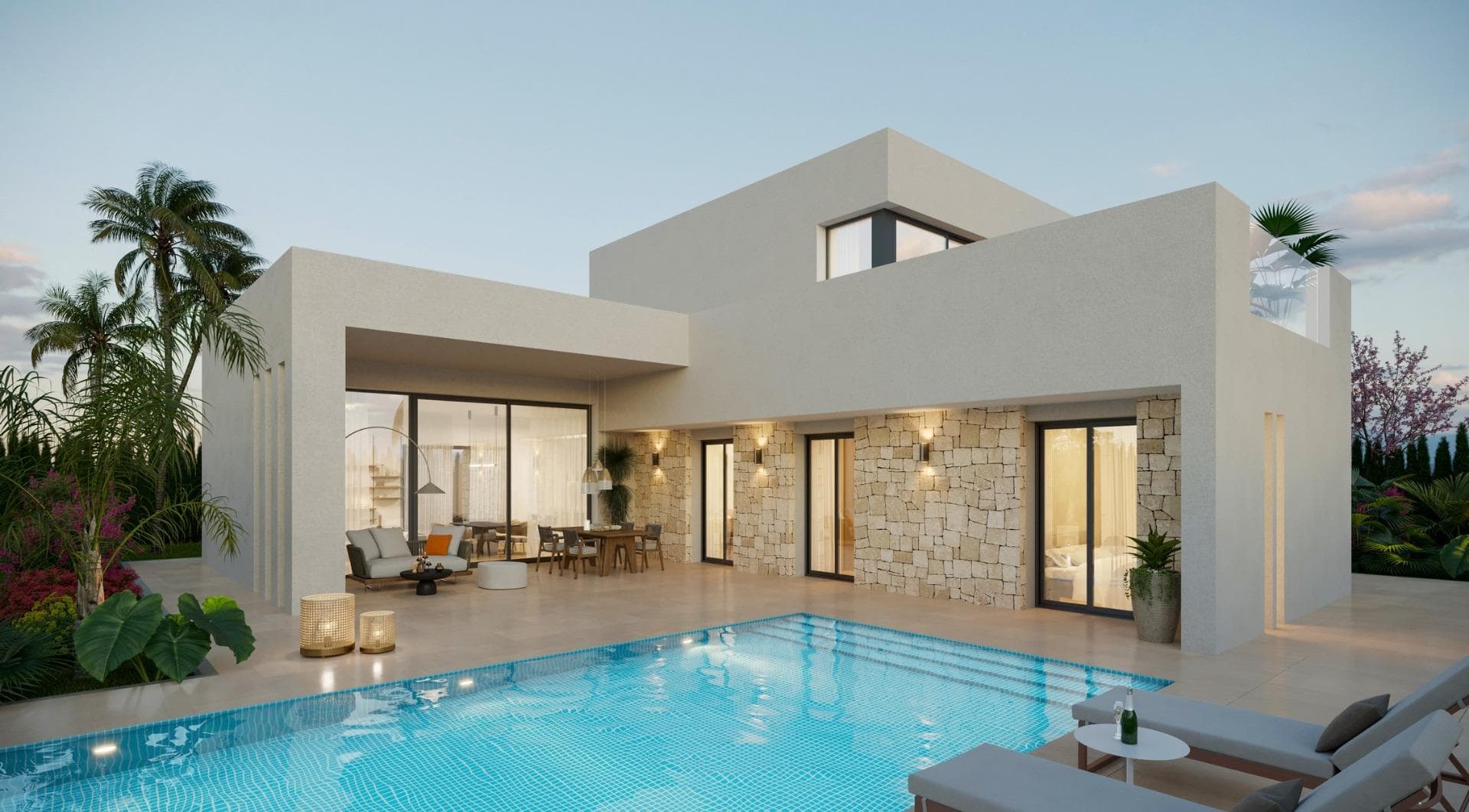 Newly built villas located in the municipality of Aspe.
