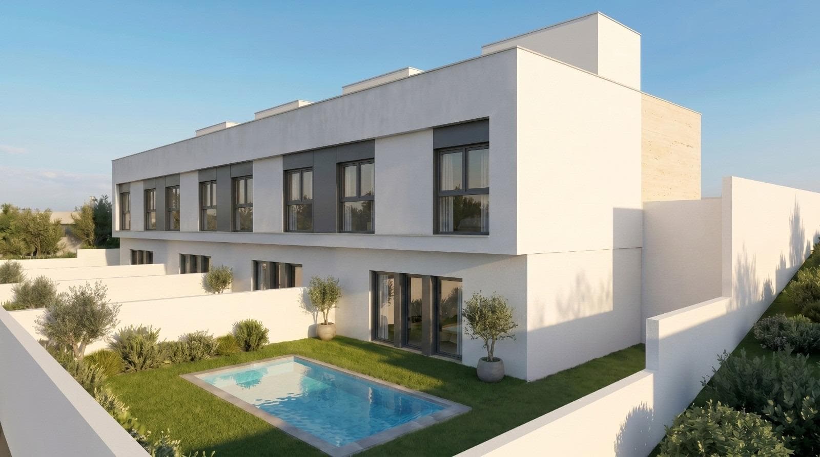 Development of 4 newly built semi-detached and terraced villas with private swimming pools at the Mazarrón Country Club